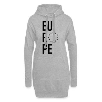 Europe - Étoiles - Sweat-shirt à capuche long Femme - gris chiné - Devant