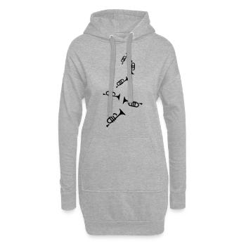 Instrument de trompette - Sweat-shirt à capuche long Femme - gris chiné - Devant