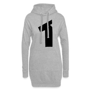 1 Zahl - Hoodie-Kleid - Grau meliert - Vorne