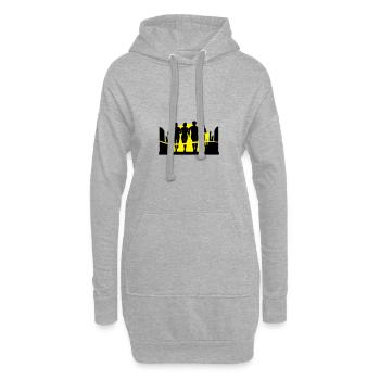 Läufer, Laufen - Hoodie-Kleid - Grau meliert - Vorne