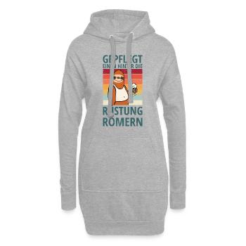 Faultier Spruch hinter die Rüstung Römern Bier - Hoodie-Kleid - Grau meliert - Vorne
