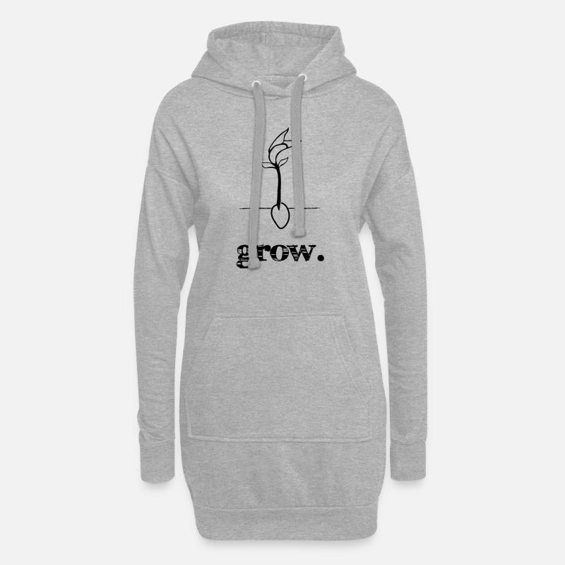 grow. - Hoodie-Kleid - Grau meliert