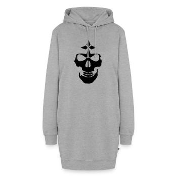 breizh pirate tete de mort crane hermine bretonne - Sweat-shirt à capuche long Femme - gris chiné - Devant