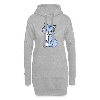 Katze Kätzchen Mietze Mietzekatze Tier - Hoodie-Kleid - Grau meliert - Vorne
