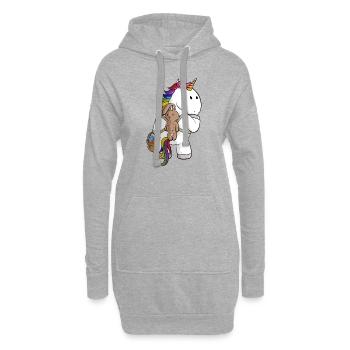 Oster Comic Einhorn - Hoodie-Kleid - Grau meliert - Vorne