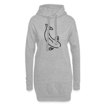 fisch__f1 - Sweat-shirt à capuche long Femme - gris chiné - Devant