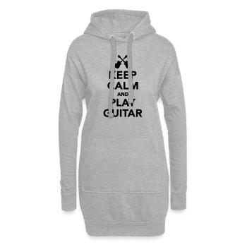 Keep calm and Play guitar - Sweat-shirt à capuche long Femme - gris chiné - Devant