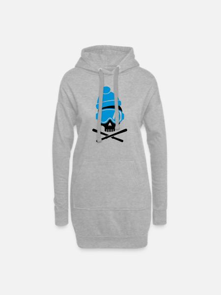 Ski - Hoodie-Kleid - Grau meliert