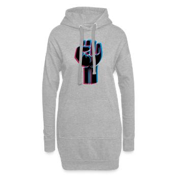 Rebellen Faust 3D - Hoodie-Kleid - Grau meliert - Vorne