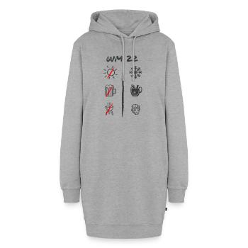 WM 22 - Weltmeisterschaft 22 - Kekse statt Bier - Hoodie-Kleid - Grau meliert - Vorne