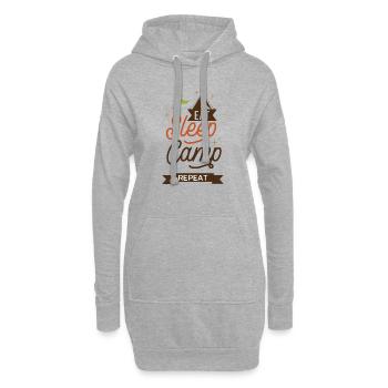 Eat Sleep Camp Wiederholung - Hoodie-Kleid - Grau meliert - Vorne