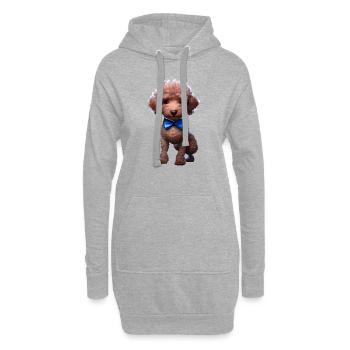 Hundeliebe Pudel Hundehalter Pudelwelpe Hundewelpe - Hoodie-Kleid - Grau meliert - Vorne