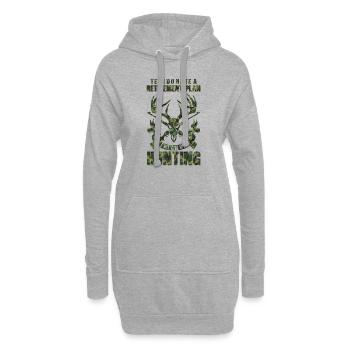 Jagd, Wild, Jagd, Natur, Jäger, Tierwelt - Hoodie-Kleid - Grau meliert - Vorne