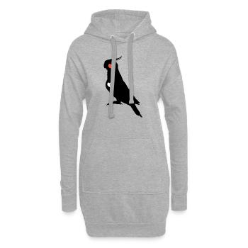 Amateur de calopsitte - Sweat-shirt à capuche long Femme - gris chiné - Devant