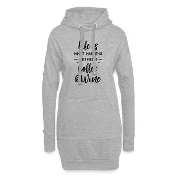Cadeau de café caféine en direct - Sweat-shirt à capuche long Femme - gris chiné - Devant