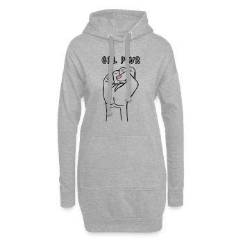 girl power Faust - Hoodie-Kleid - Grau meliert - Vorne