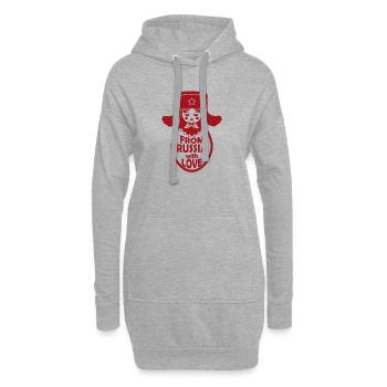 From Russia with love UdSSR Matrjoschka Puppe - Hoodie-Kleid - Grau meliert - Vorne