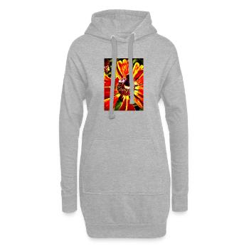 Hummel auf Sonnenhut - Hoodie-Kleid - Grau meliert - Vorne