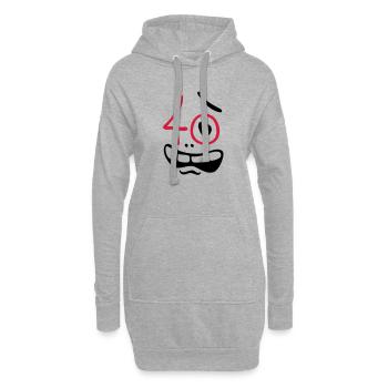 Uh oh, 40 ans! - Sweat-shirt à capuche long Femme - gris chiné - Devant