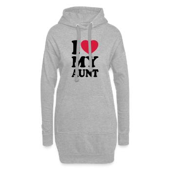 I love my aunt - Ich liebe meine Tante - Hoodie-Kleid - Grau meliert - Vorne