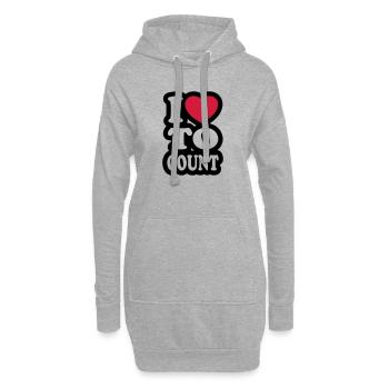 I love to count - J'aime compter - Sweat-shirt à capuche long Femme - gris chiné - Devant