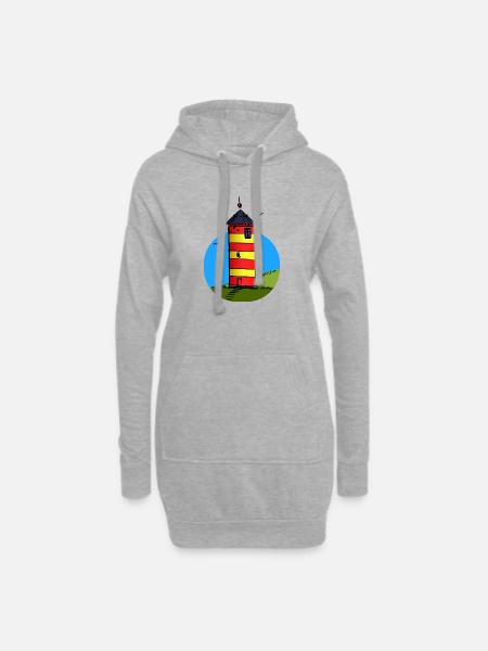 Leuchtturm Pilsum Wahrzeichen - Hoodie-Kleid - Grau meliert