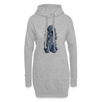 Drôle Cocker Spaniel - Sweat-shirt à capuche long Femme - gris chiné - Devant