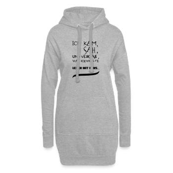 Leben mit ADHS Geschenk - Hoodie-Kleid - Grau meliert - Vorne