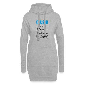 Onkel / Tante / Vetter / Cousin / Kusine - Hoodie-Kleid - Grau meliert - Vorne