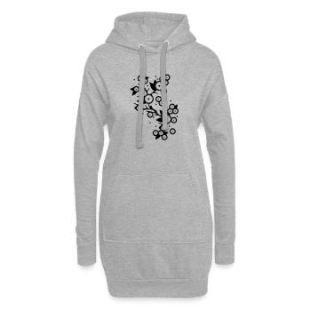 branche de fleurs stylisées - Sweat-shirt à capuche long Femme - gris chiné - Devant