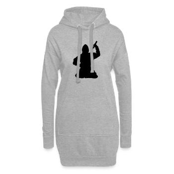 Ninja Espion ou assassin japonais - Sweat-shirt à capuche long Femme - gris chiné - Devant