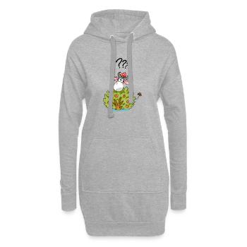 Kuh mit Busch Lustiges Tier Design - Hoodie-Kleid - Grau meliert - Vorne