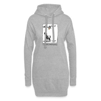 Lecture patiente sur la branche fruitière - Sweat-shirt à capuche long Femme - gris chiné - Devant