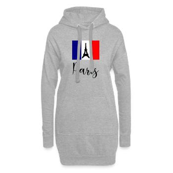 PARIS. CAPITALE. VILLE. FRANCE. PARISIEN. PARIS - Sweat-shirt à capuche long Femme - gris chiné - Devant