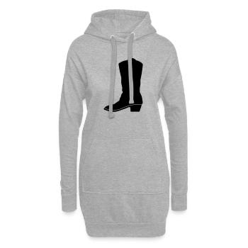 Botte western cowboy - Sweat-shirt à capuche long Femme - gris chiné - Devant