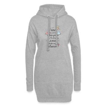 Le rire c'est comme les essuie-glaces - Sweat-shirt à capuche long Femme - gris chiné - Devant