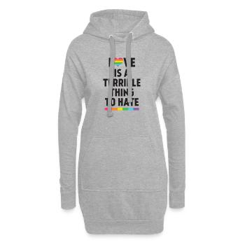 Liebe ist eine schreckliche Sache, die man hassen kann - Hoodie-Kleid - Grau meliert - Vorne