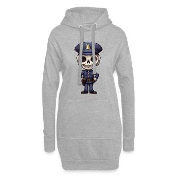 Squelette de police - Sweat-shirt à capuche long Femme - gris chiné - Devant