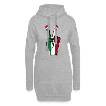 Drapeau de l’Italie Noël Symbole de la paix - Sweat-shirt à capuche long Femme - gris chiné - Devant