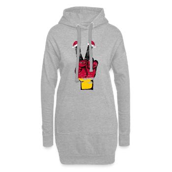 Deutschland Flagge Weihnachten Peace Symbol used - Hoodie-Kleid - Grau meliert - Vorne