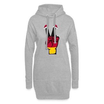 Deutschland Flagge Weihnachten Peace Symbol - Hoodie-Kleid - Grau meliert - Vorne