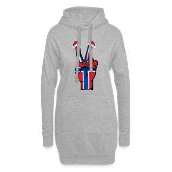 Norwegen Flagge Weihnachten Peace Symbol - Hoodie-Kleid - Grau meliert - Vorne