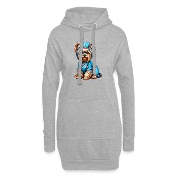Infirmière Yorkshire Terrier - Sweat-shirt à capuche long Femme - gris chiné - Devant