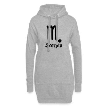Sternzeichen Skorpion - Hoodie-Kleid - Grau meliert - Vorne