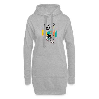 Biking Papa Illustration für aktive Väter - Hoodie-Kleid - Grau meliert - Vorne