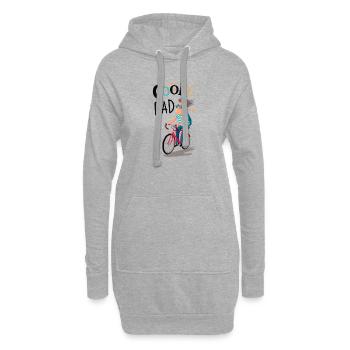 Cool Dad Radfahren - Hoodie-Kleid - Grau meliert - Vorne