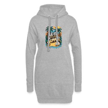 Tropisches Sommerstrand-Design - Hoodie-Kleid - Grau meliert - Vorne