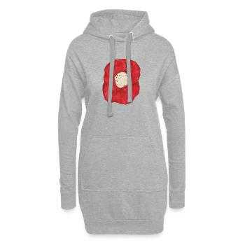 Ein einschläfernder Mohn - Hoodie-Kleid - Grau meliert - Vorne