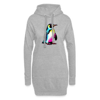 Pingouin - Sweat-shirt à capuche long Femme - gris chiné - Devant