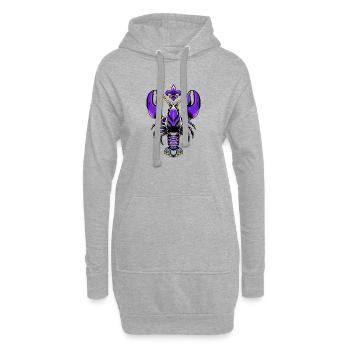 Écrevisses Mardi Gras avec motif fleur de lys - Sweat-shirt à capuche long Femme - gris chiné - Devant